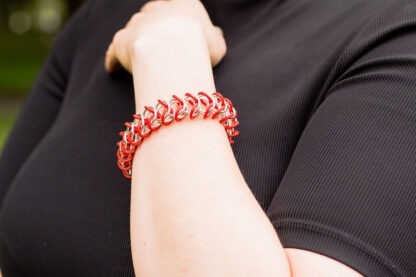 Boxchain chainmaille rubber bracelet, Stretchy bracelet - Image 4