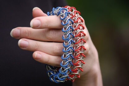 Boxchain chainmaille rubber bracelet, Stretchy bracelet - Image 2