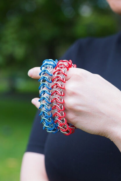 Boxchain chainmaille rubber bracelet, Stretchy bracelet - Image 6