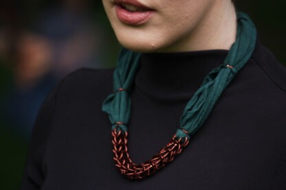 Fabric and Copper Necklace - Image 3