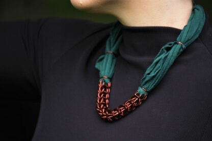 Fabric and Copper Necklace - Image 4