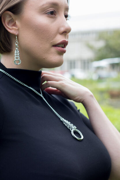 Lariat Y Necklace with Rose Pendant - Image 4