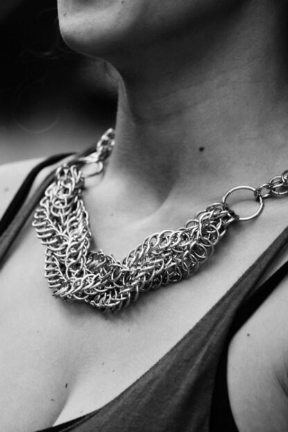 Statement Braid Chainmail Necklace - Image 5